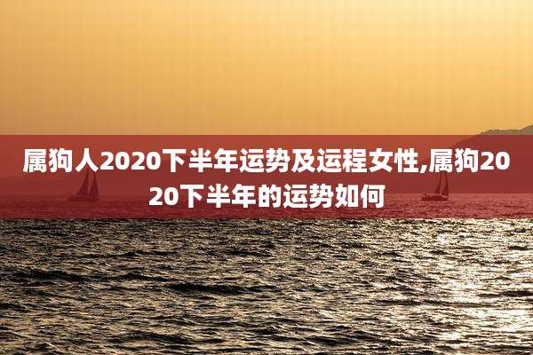 属狗人2020下半年运势及运程女性,属狗2020下半年的运势如何