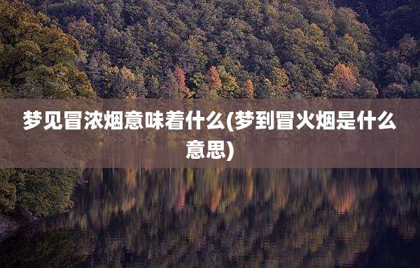 梦见冒浓烟意味着什么(梦到冒火烟是什么意思)