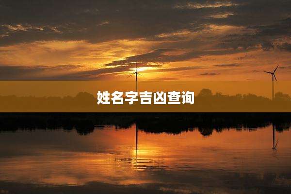 姓名字吉凶查询
