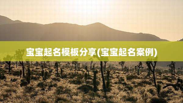 宝宝起名模板分享(宝宝起名案例)