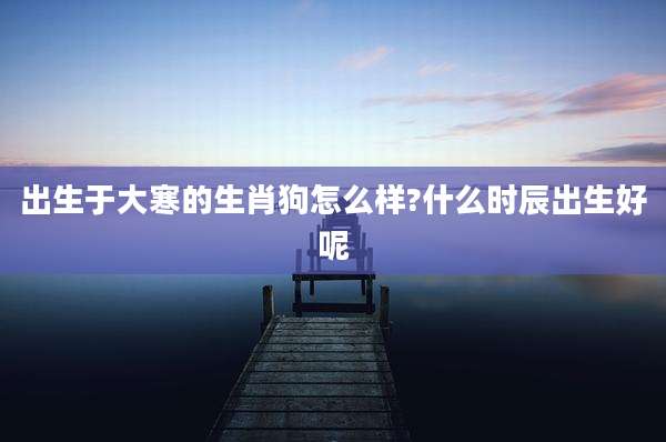 出生于大寒的生肖狗怎么样?什么时辰出生好呢
