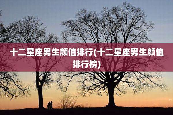 十二星座男生颜值排行(十二星座男生颜值排行榜)