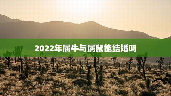 2022年属牛与属鼠能结婚吗
