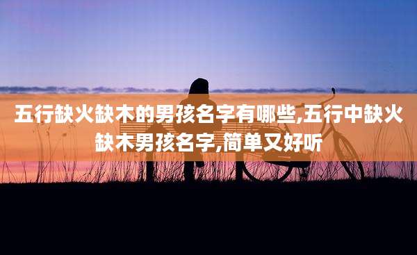 五行缺火缺木的男孩名字有哪些,五行中缺火缺木男孩名字,简单又好听