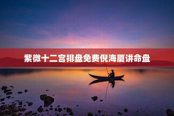 紫微十二宫排盘免费倪海厦讲命盘