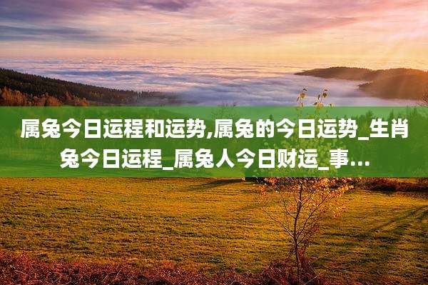 属兔今日运程和运势,属兔的今日运势_生肖兔今日运程_属兔人今日财运_事...