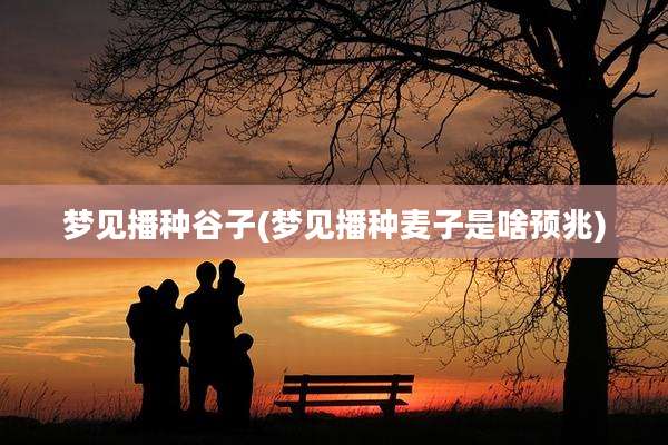 梦见播种谷子(梦见播种麦子是啥预兆)