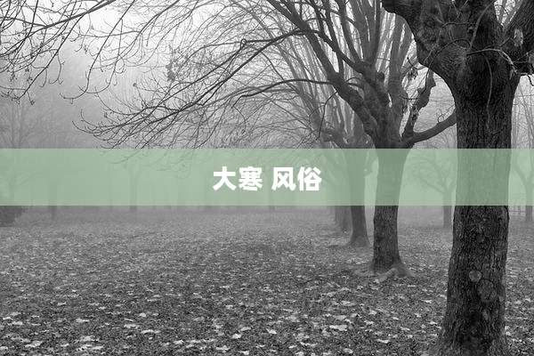 大寒 风俗