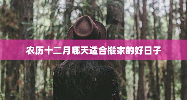 农历十二月哪天适合搬家的好日子