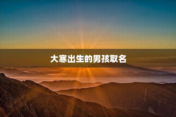 大寒出生的男孩取名
