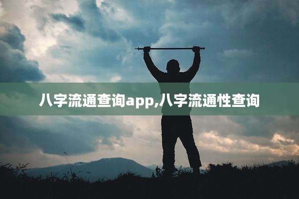 八字流通查询app,八字流通性查询