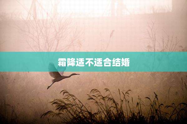 霜降适不适合结婚