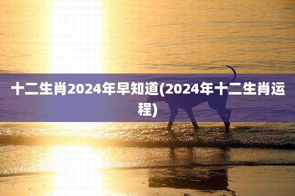 十二生肖2024年早知道(2024年十二生肖运程)
