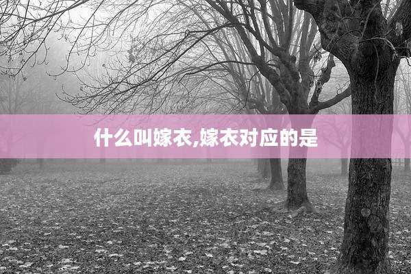 什么叫嫁衣,嫁衣对应的是