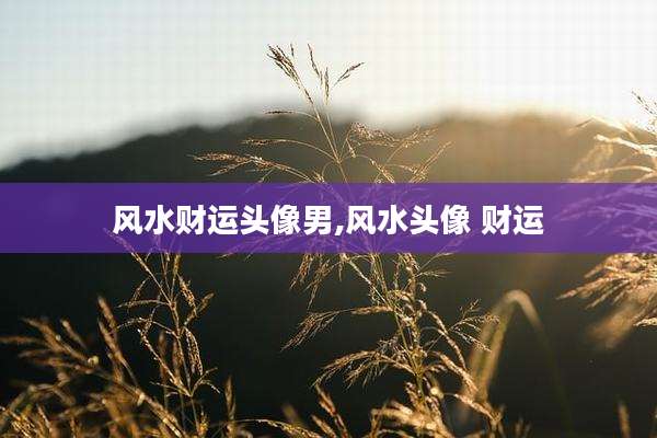 风水财运头像男,风水头像 财运