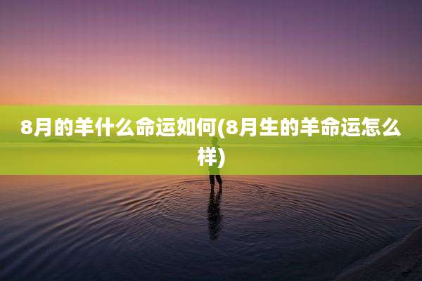 8月的羊什么命运如何(8月生的羊命运怎么样)