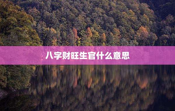 八字财旺生官什么意思