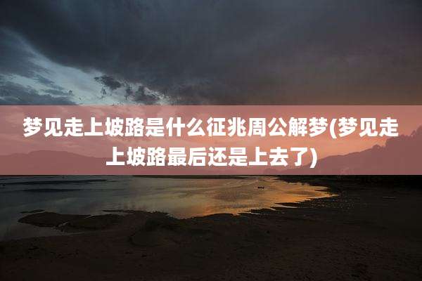 梦见走上坡路是什么征兆周公解梦(梦见走上坡路最后还是上去了)