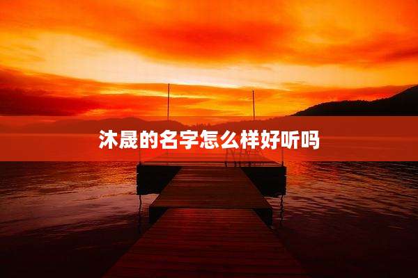 沐晟的名字怎么样好听吗