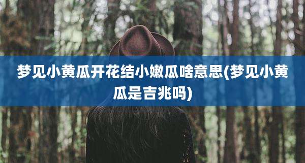 梦见小黄瓜开花结小嫩瓜啥意思(梦见小黄瓜是吉兆吗)