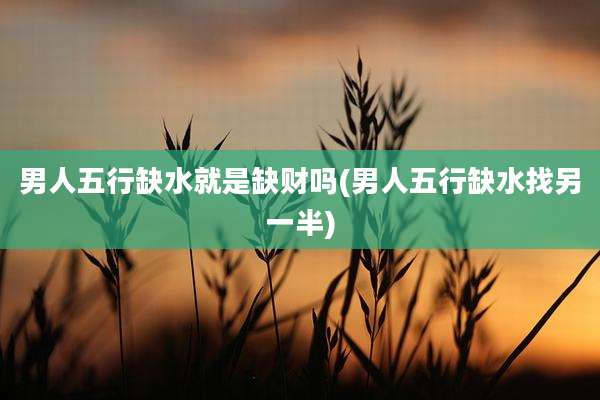 男人五行缺水就是缺财吗(男人五行缺水找另一半)