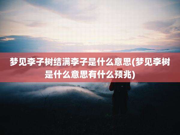 梦见李子树结满李子是什么意思(梦见李树是什么意思有什么预兆)