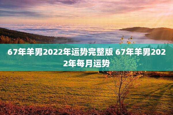 67年羊男2022年运势完整版 67年羊男2022年每月运势