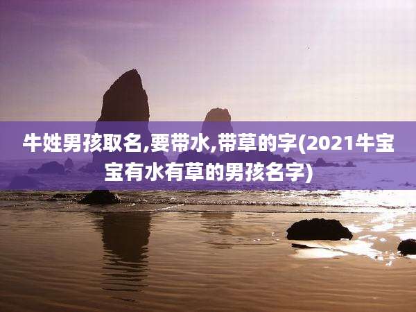 牛姓男孩取名,要带水,带草的字(2021牛宝宝有水有草的男孩名字)