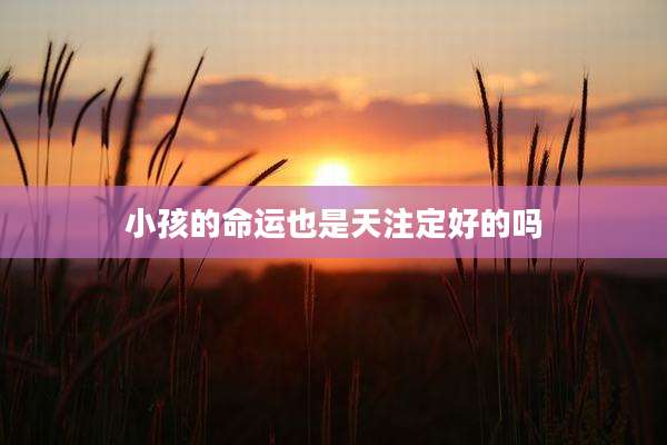 小孩的命运也是天注定好的吗