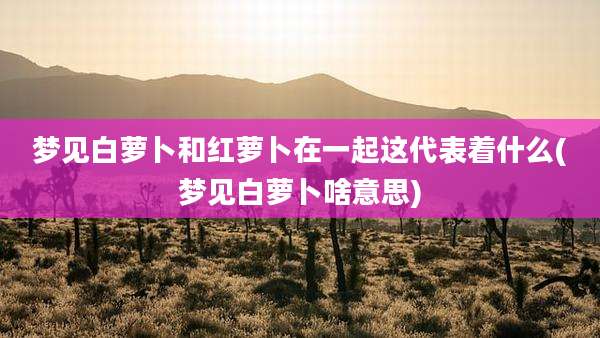 梦见白萝卜和红萝卜在一起这代表着什么(梦见白萝卜啥意思)