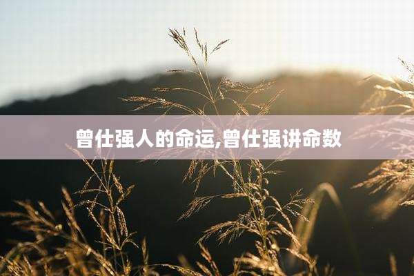 曾仕强人的命运,曾仕强讲命数