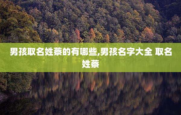 男孩取名姓蔡的有哪些,男孩名字大全 取名姓蔡