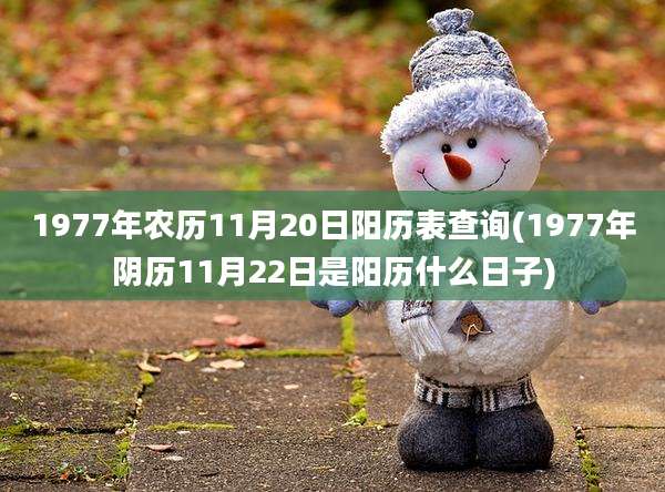 1977年农历11月20日阳历表查询(1977年阴历11月22日是阳历什么日子)