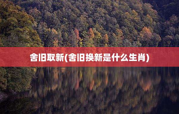 舍旧取新(舍旧换新是什么生肖)