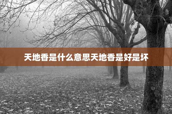 天地香是什么意思天地香是好是坏