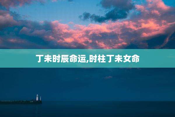丁未时辰命运,时柱丁未女命