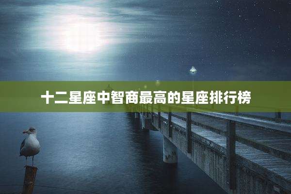十二星座中智商最高的星座排行榜