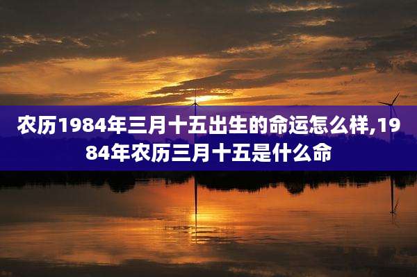 农历1984年三月十五出生的命运怎么样,1984年农历三月十五是什么命