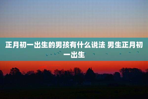 正月初一出生的男孩有什么说法 男生正月初一出生