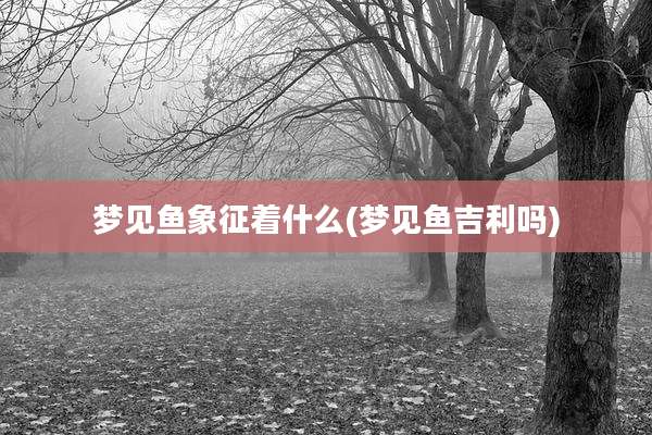梦见鱼象征着什么(梦见鱼吉利吗)