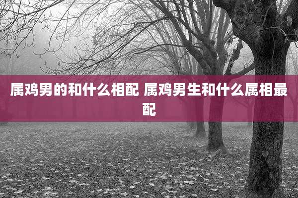 属鸡男的和什么相配 属鸡男生和什么属相最配