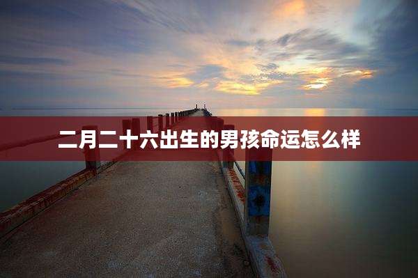 二月二十六出生的男孩命运怎么样