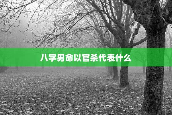 八字男命以官杀代表什么