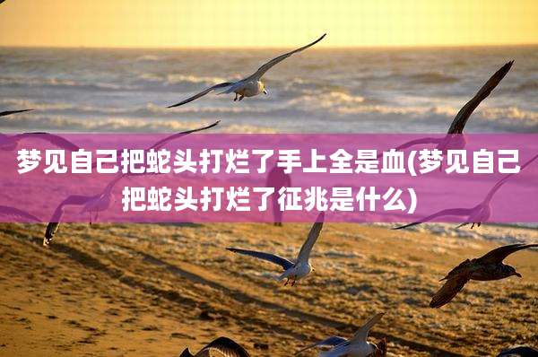 梦见自己把蛇头打烂了手上全是血(梦见自己把蛇头打烂了征兆是什么)