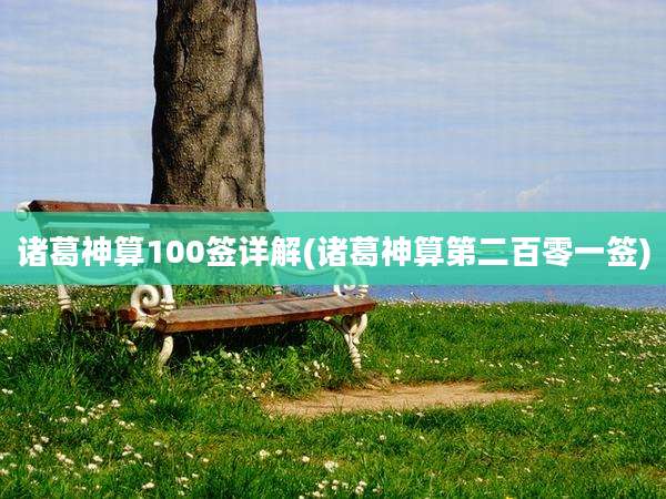 诸葛神算100签详解(诸葛神算第二百零一签)