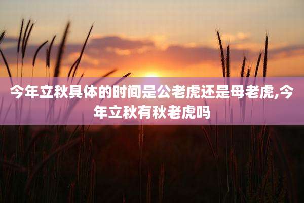 今年立秋具体的时间是公老虎还是母老虎,今年立秋有秋老虎吗