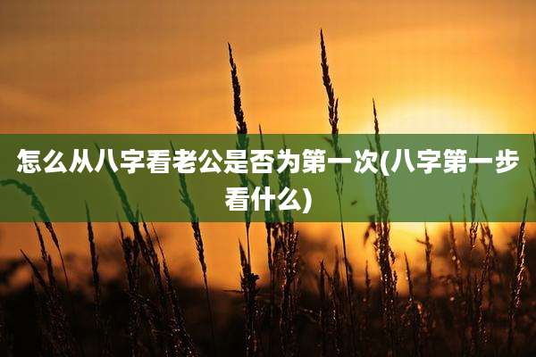 怎么从八字看老公是否为第一次(八字第一步看什么)