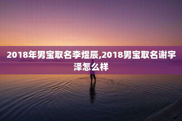 2018年男宝取名李煜辰,2018男宝取名谢宇泽怎么样