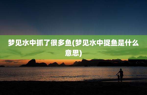 梦见水中抓了很多鱼(梦见水中捉鱼是什么意思)