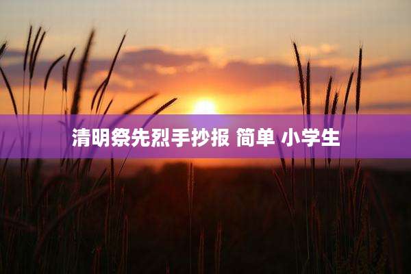 清明祭先烈手抄报 简单 小学生